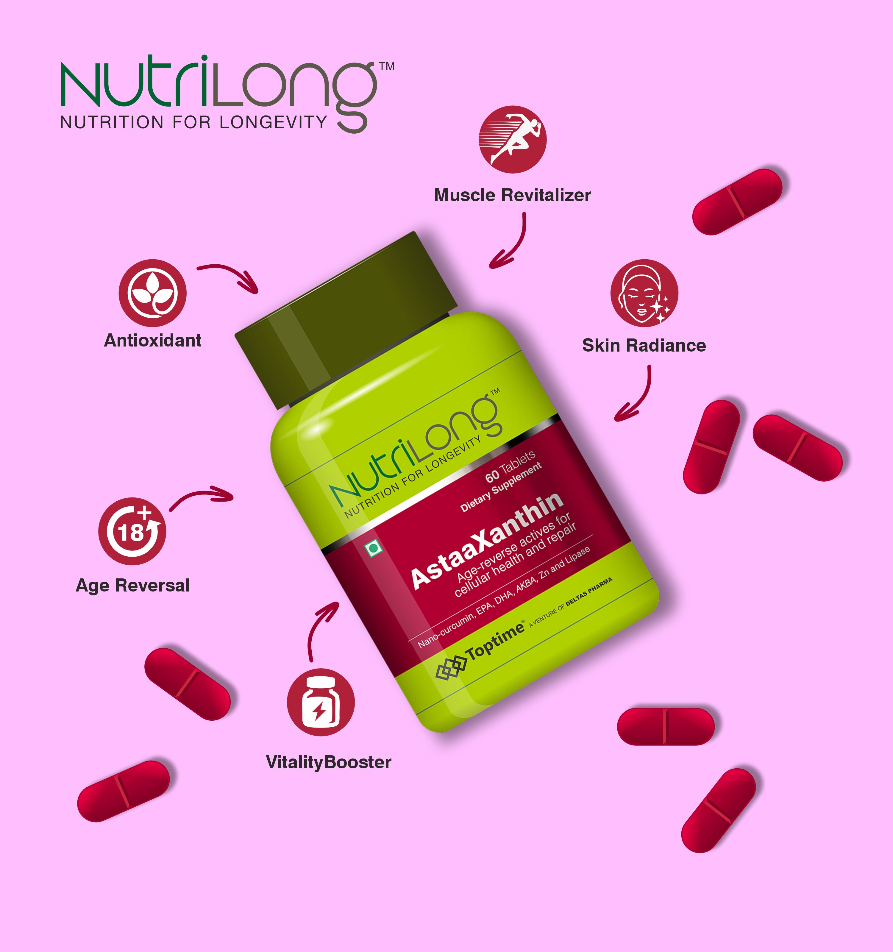 Nutrilong AstaaXanthin 60 Tabs